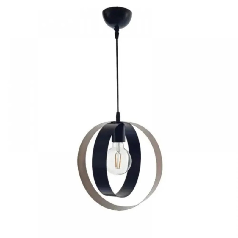 NG Lighting Κρεμαστό Φωτιστικό Οροφής Μεταλλικό Μαύρο/Μόκα Χειροποίητο Μονόφωτο Ε27 Φ27x70cm 2026161